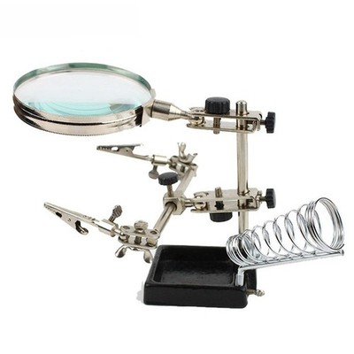 90mm 3X Magnifying Glass with Flexible 360 Degree Spring Clip for Workshop Use