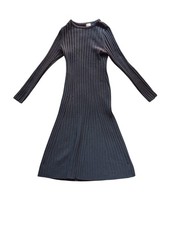 A New Day black ribbed knit midi dress with long sleeves and a high neckline.