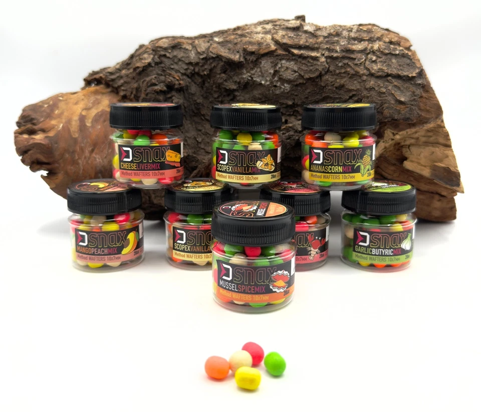 Delphin D Snax Wafter Fluo Mix 10x7mm Dumbell 20g 8 Sorten Hookbait Hakenköder - Bild 1 von 1