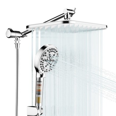 JOMOO Filtered High Pressure Shower Head Combo 10 Spray 12'' Rainfall