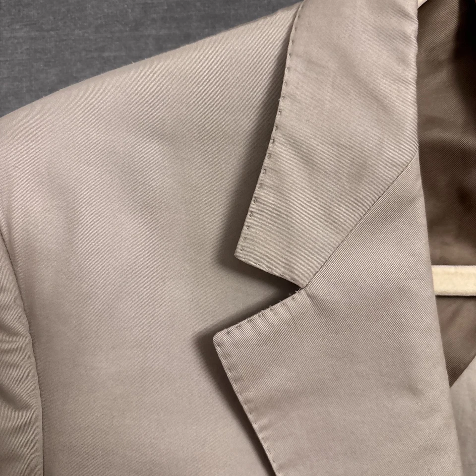 Abrigo Deportivo Lanvin 38R Calce Ajustado Beige Tostado Algodón Italia Blazer Chaqueta A Medida 40R Foto 4 de 4