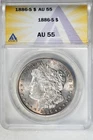 1886-S $1 Morgan Silver Dollar ANACS AU55
