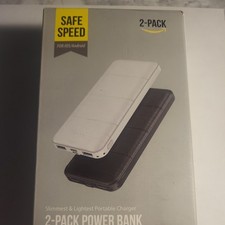 New, 2-Pack Slim Portable Power Bank USB Charger for iOS/Android