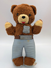 Vintage Smokey the Bear Ranger IDEAL 1960s Teddy Bear Plush Doll 13" W/ Badge