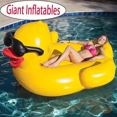 Aufblasbarer Entenstuhl Schwimmreihe Strand Schwimmbad Hilfe Luftmatte Bett