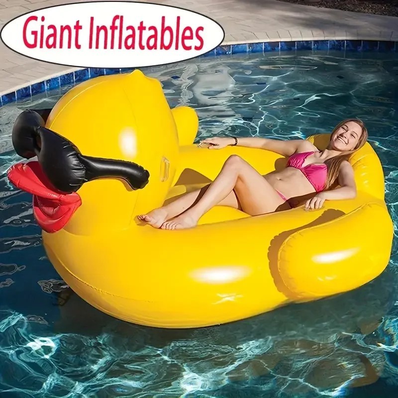 Silla inflable de pato fila flotante playa piscina ayuda aire estera cama