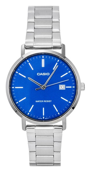 Casio Analog Edelstahl Blaues Zifferblatt Quarz MTP-VT05D-2E Herrenuhr-image