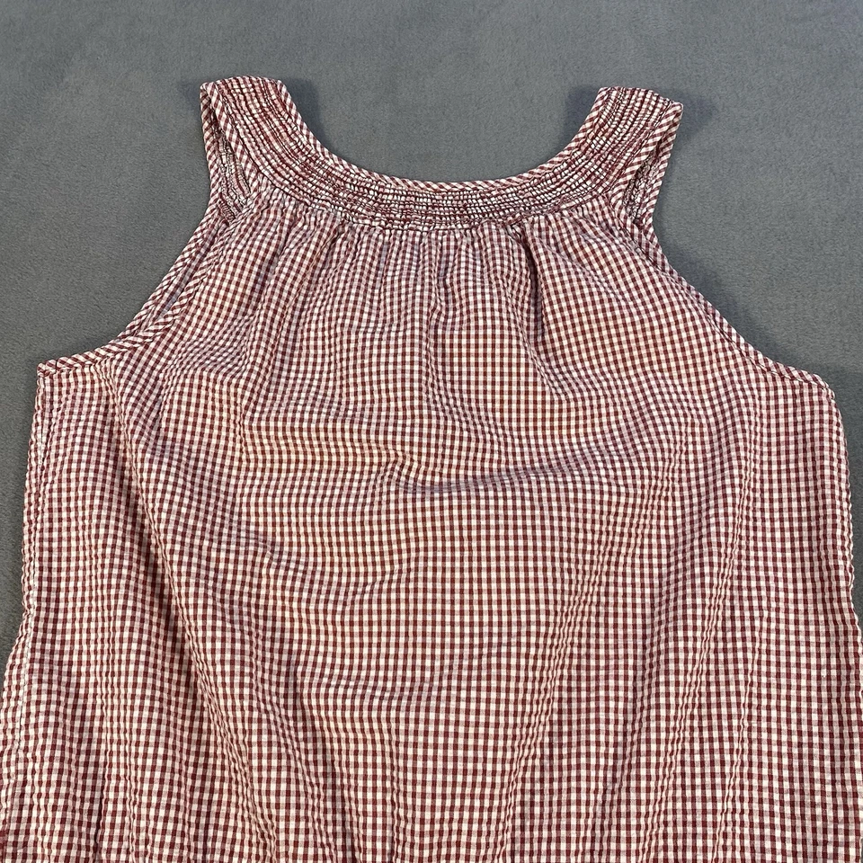 Mameluco de guinga rojo y blanco Mossimo Supply Co. para mujer, escote ajustado, talla L Foto 4 de 4