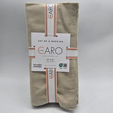 8 Caro Home Cloth Napkins Beige Set Of 100% Cotton 18"x18"