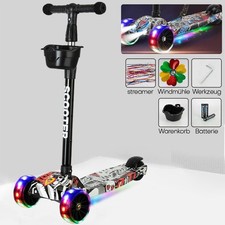 LED Kinderroller Cityroller Tretroller Scooter Kinder Dreiradscooter Scooter DE