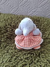  VINTAGE SALLY HUNTER PLUSH LOTTIE HUMPHREYS CORNER ELEPHANT GINGHAM DRESS 6 " 