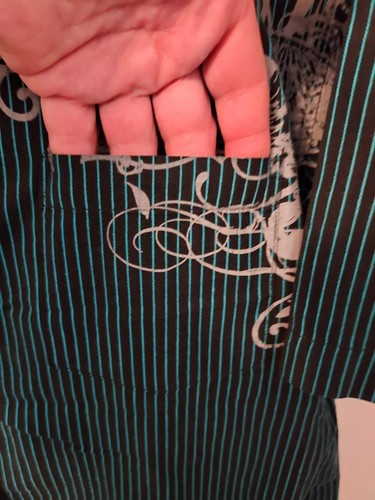 Machine MK Green Black Striped Button Up Short Sleeve Shirt XL - Picture 5 of 10