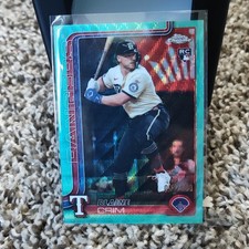 Topps 2025 Chrome Update Blaine Crim 02/199 Aqua Wave Refractor Rangers USC83