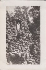 Religious Statue Shrine Stone Structure VINTAGE PHOTO ORIGINAL Haunting Unusual 