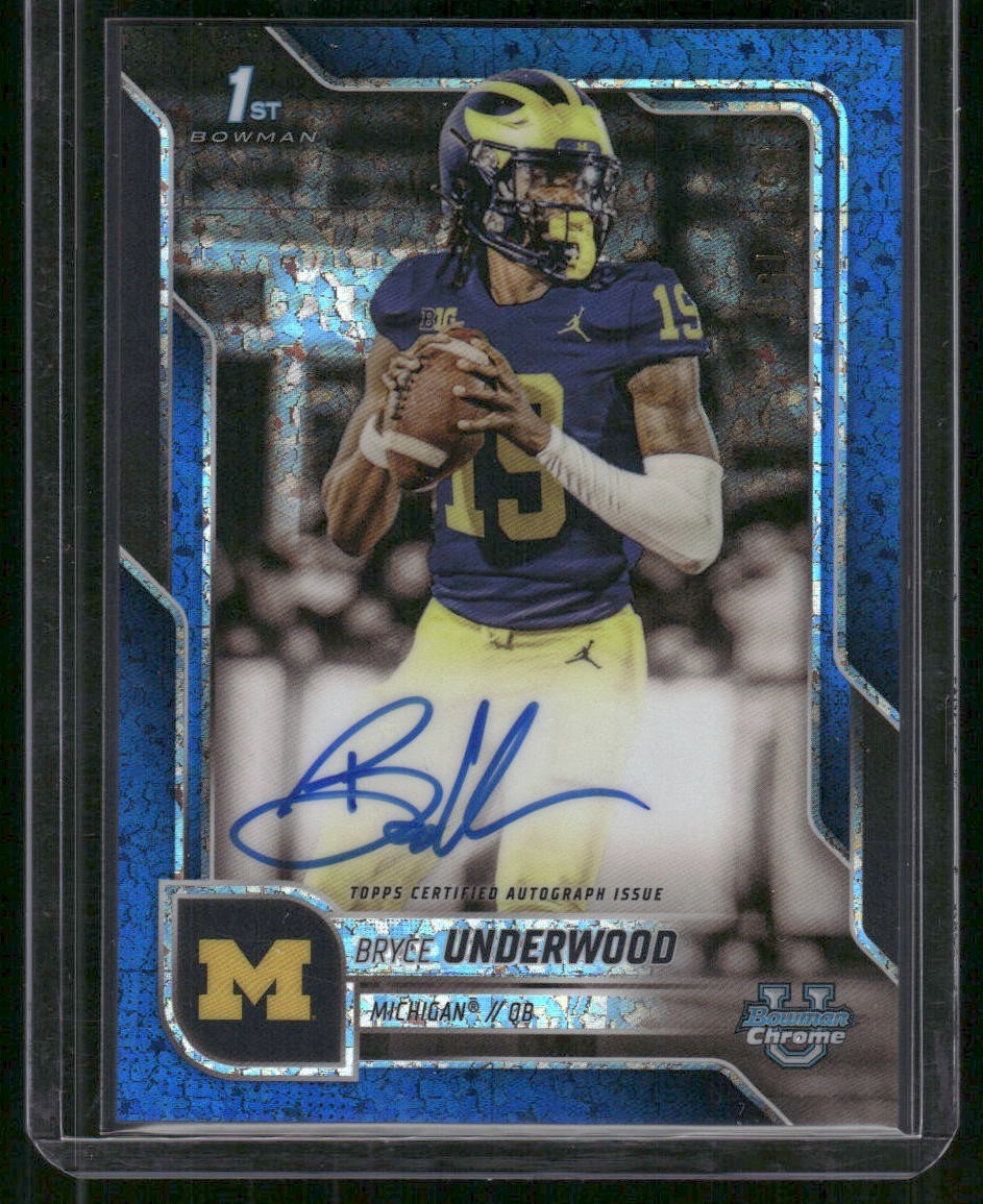 2025 Bowman U Chrome Bryce Underwood 1st Bowman Blue Refractor On Card Auto /150