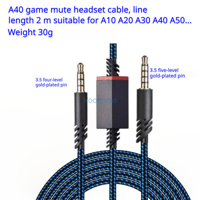 Audio Cable for Logitech Astro A40 A10 A30 A50 Headphone Upgrade Repair