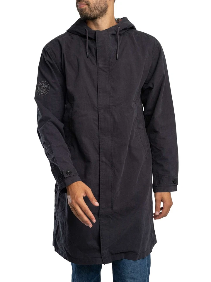Pretty Green de los hombres Chaqueta parka Feltham, Negro - Imagen 2 de 4