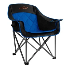 FAIR WIND Oversized Padded Camping Chair Heavy Duty Quad Fold Arm Chair Portable