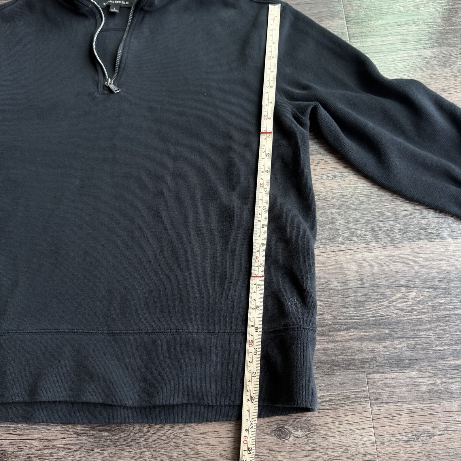 Banana Republic 1/4 Zip Sweater Mens L Black Tight Knit Pullover Preppy Soft thumbnail 7