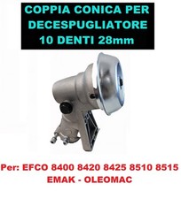Coppia Conica Decespugliatore Efco Oleomac Emak  10 denti - asta Ø 28mm +Grasso