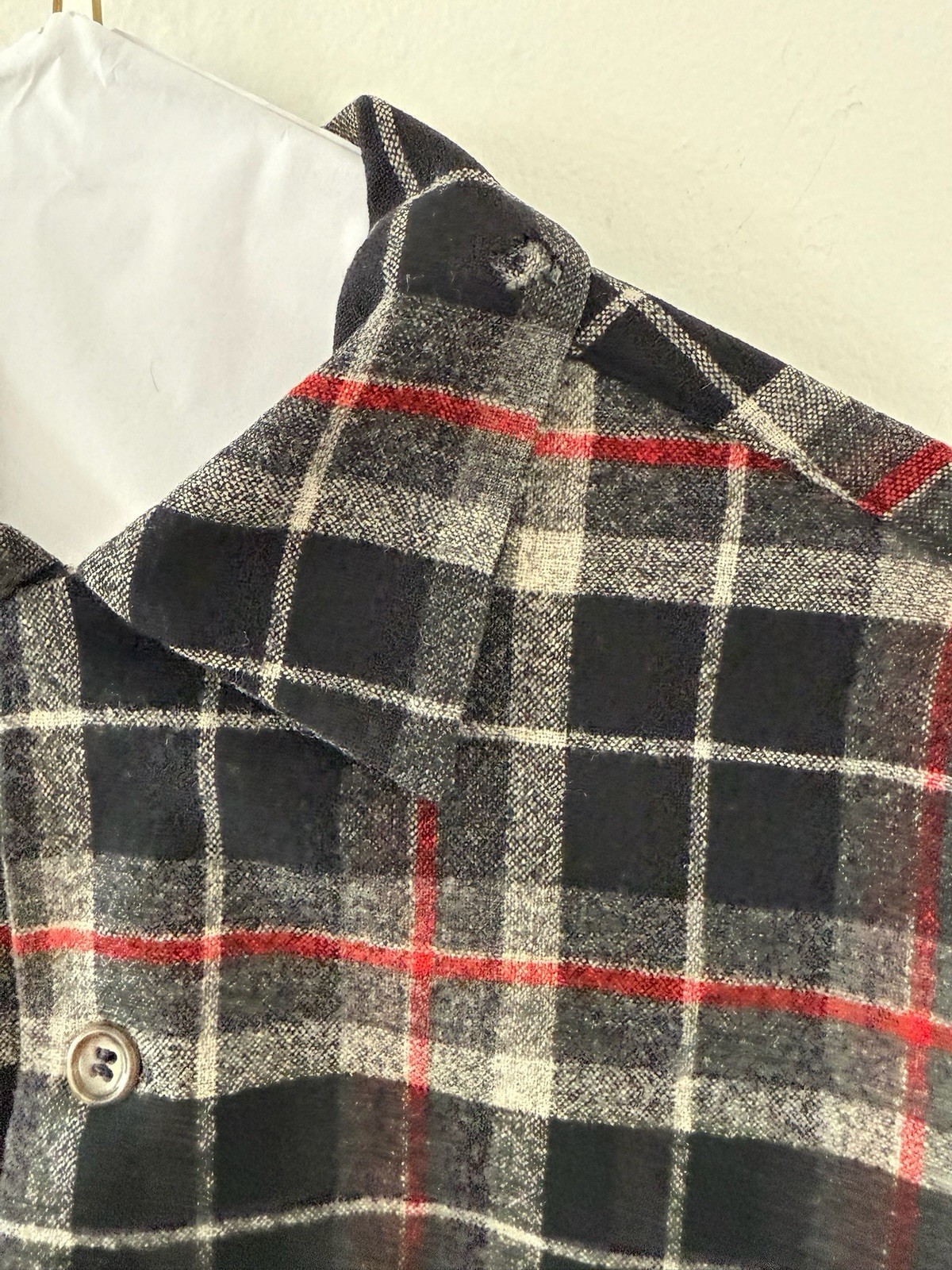 1950s 60s Pendleton Shadow Plaid Wool Loop Collar… - image 12