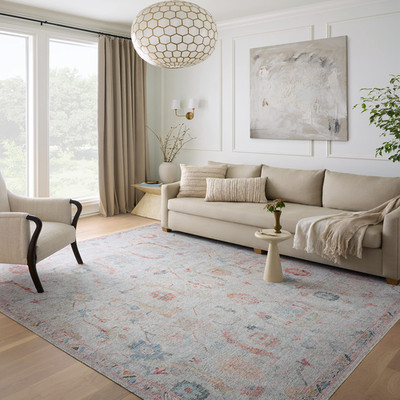 Loloi Elysium Collection Ely-01 Pebble/Multi 5-0 X 7-6 Area Rug