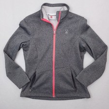 Spyder Jacket Womens Large Gray Core Sweater Full Zip Outdoor Hiking Midweight