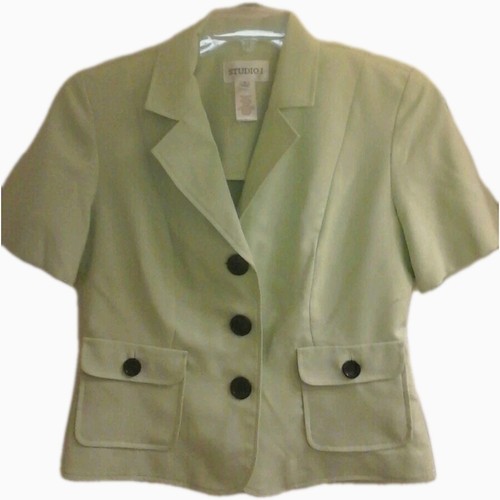 Studio I Blazer, women's size 8, Light Green Short Sleeve Sophisticated Business - Picture 1 of 5