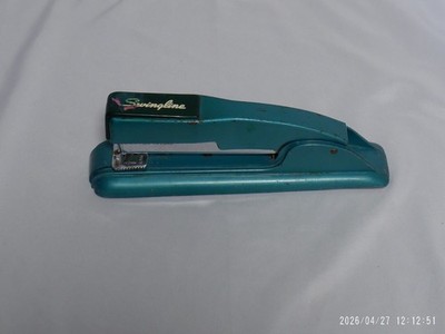'Pre-Owned' Vtg Works Swingline #27 Stapler Teal Green Art Deco, Retro, MCM