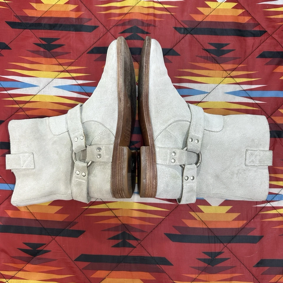 Botas occidentales Maison Martin Margiela beige gamuza arnés para mujer 7 EE. UU. 37,5 UE Foto 4 de 4