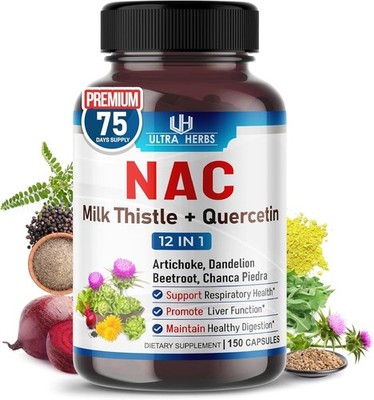 Ultra Herbs NAC 90 Kapseln - N-Acetyl Cystein Antioxidant & Detox Sup....