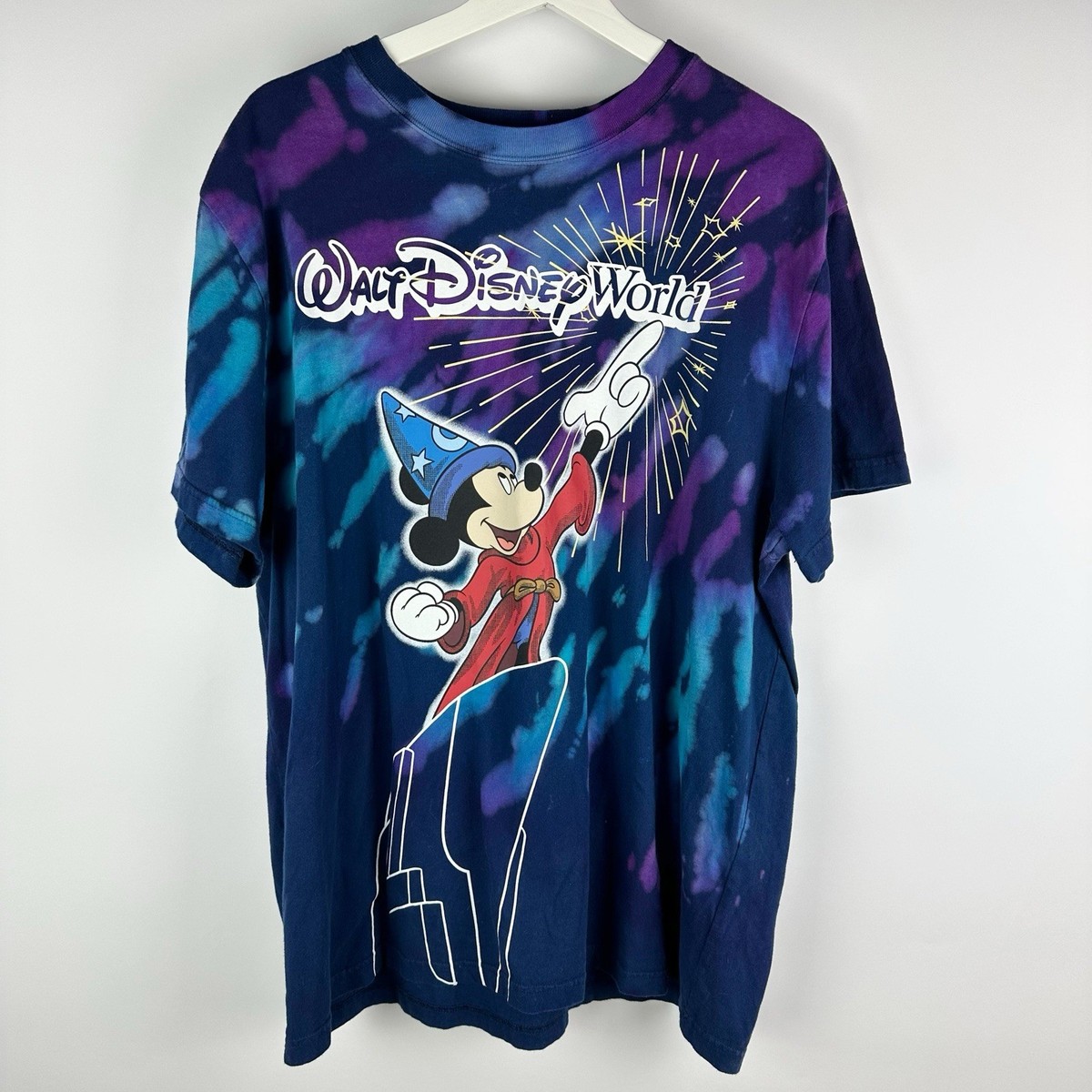 Disney Parks Sorcerer Mickey Fantasia Tie Dye T-Shirt XL