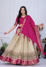 Luxury Jacquard Lehenga Choli Set with Dupatta Indian Ethnic Wear