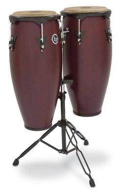 City Congas with Stand, Dark Wood Finish