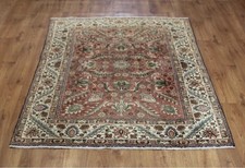 Vintage Worn Hand Made Traditional Oriental Wool Red Rug 195 X 153 CM