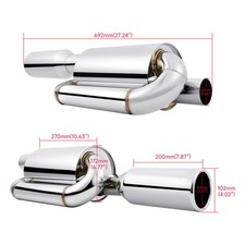 Twin Loop Exhaust Muffler 2.5 Inlet 4.0 Outlet Tip For Cadillac Cts-v Ats Cts
