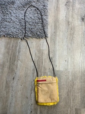 Prada sport 2000s yellow fur bag