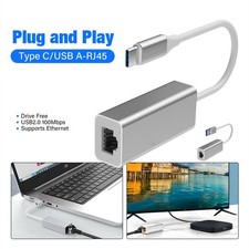 USB A / USB C to Ethernet RJ45 Adapter Type C Gigabit LAN Network 100/1000 Mbps