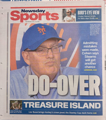 Steve Cohen New York Mets D0 OVER NY Newsday 8/20/2026