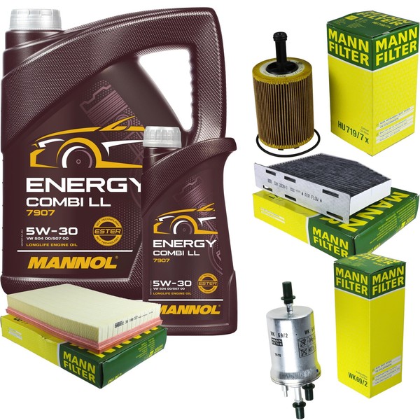 Inspektionspaket 6L Mannol Energy 5W-30 FüR VW Golf V 3.2 R32 4Motion EOS Audi-image