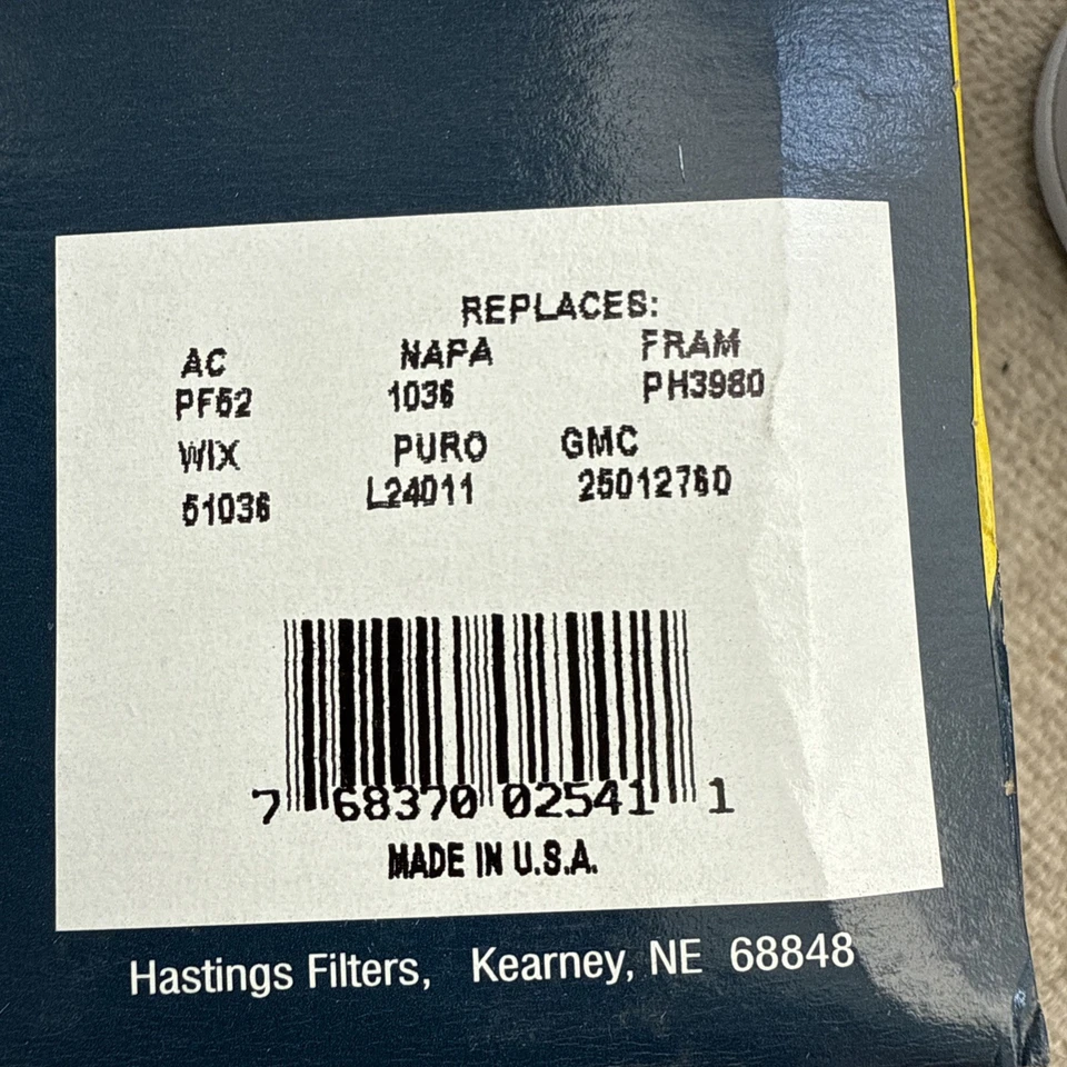 FILTRO DE ACEITE HASTINGS LF393 GENUINO NUEVO Foto 3 de 4