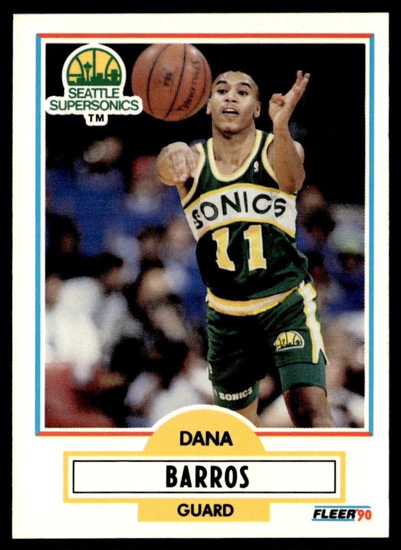 1990-91 Fleer Dana Barros Rookie Seattle SuperSonics #175