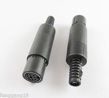 1pcs 7 Pin Mini DIN Mini-DIN Female Jack Connector Adapter With Plastic Handle