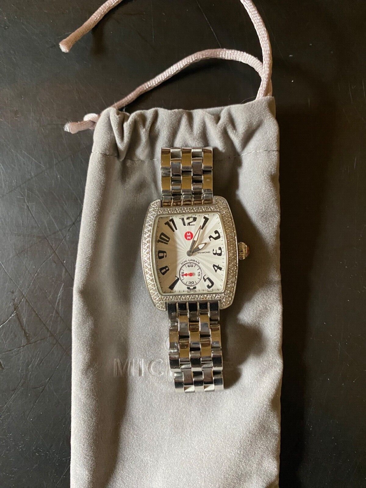 Michele Urban Mini Diamond Bezel Stainless Steel MW02A01 Watch PLUS ...