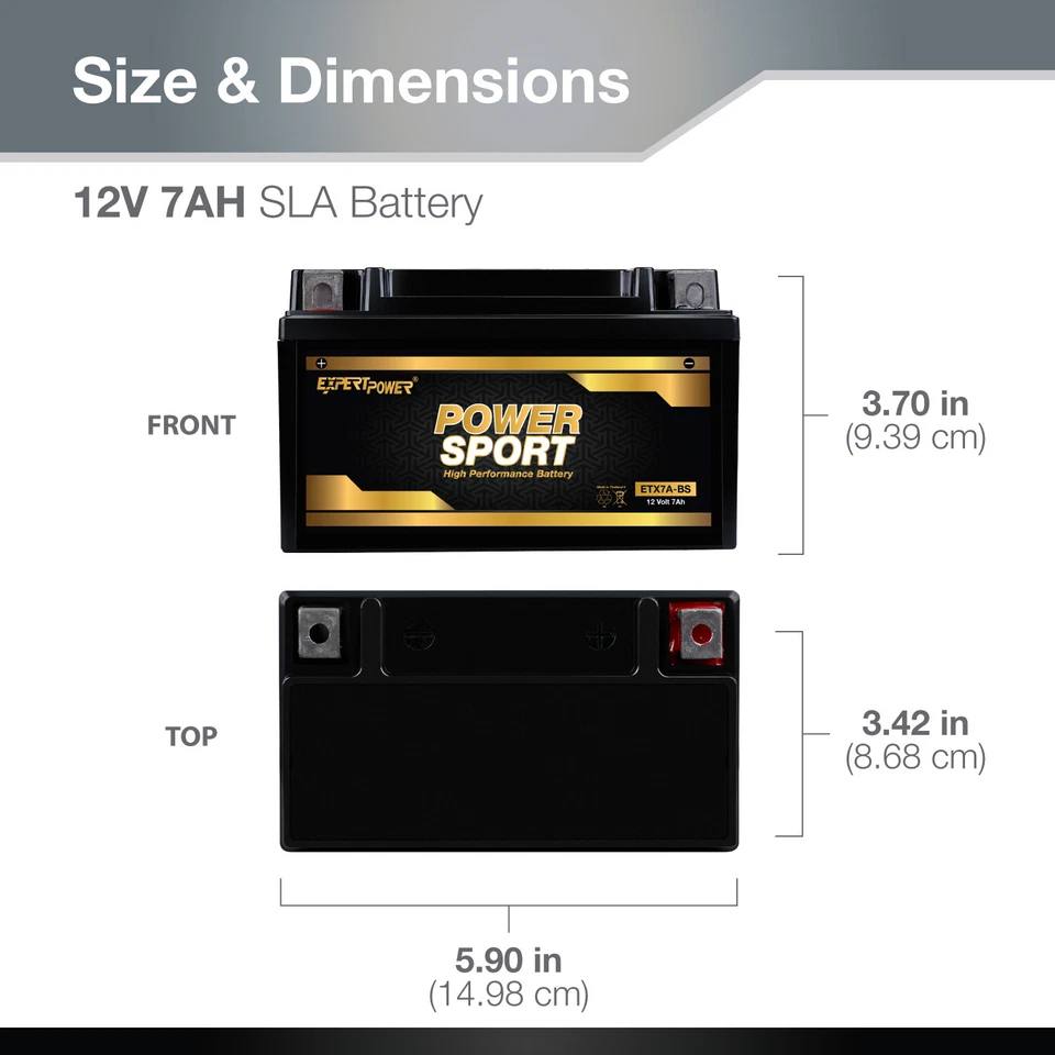 GoCart, Ciclomotor, ATV, Scooter 12V 7Ah 150cc 200cc 250cc Kinroad Batería Reemplazo Foto 4 de 4
