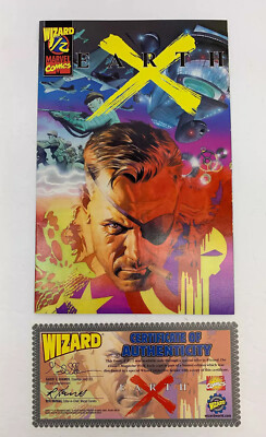 Marvel Comics #1/2 EARTH X Wizard Limited Series 1999 Certificate Included
