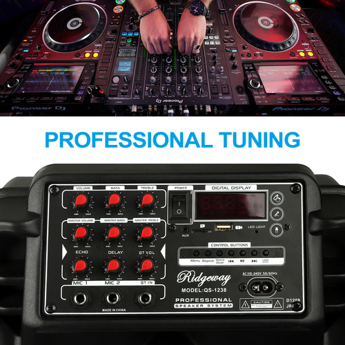 Portable Bluetooth Speaker Heavy Bass Sound Party DJ System w/ Mic AUX FM Lights - Picture 11 of 20