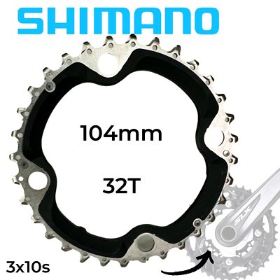 Shimano DEORE SLX FC-M670 MTB Fahrrad Kurbel Ersatz mitleres Kettenblatt  32T