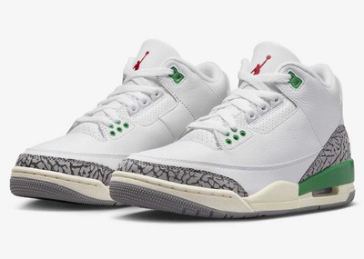 Nike W Air Jordan 3 Retro Lucky Green White Versity Red Cement 