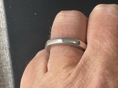 VINTAGE GUCCI STERLING SILVER HEXAGON RING SIZE O 1/2 TOM FORD ERA - Picture 6 of 8